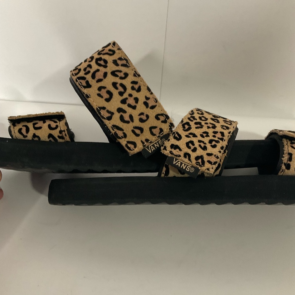 Vans Cayucas Mega Platform Cheetah Sandals Double Strap Self Adhesive; EUC. - Picture 5 of 11